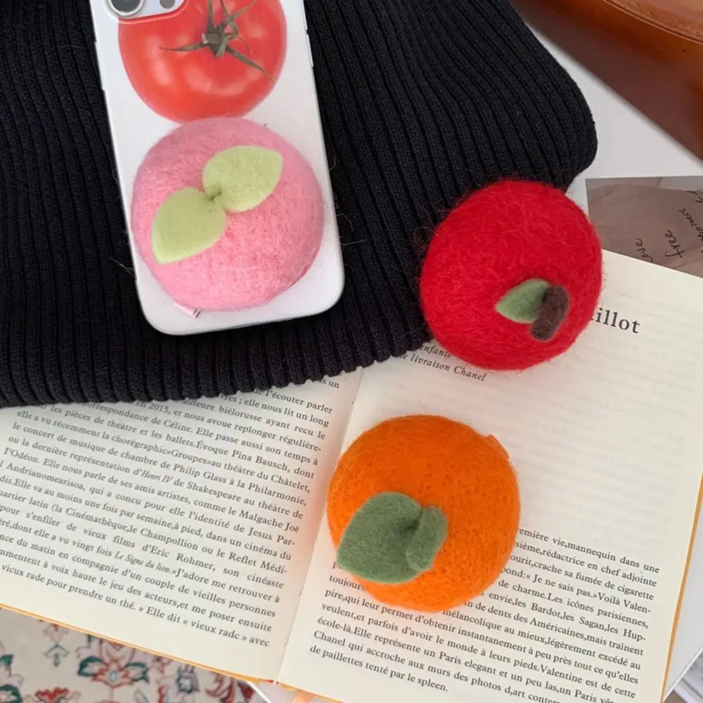 Simulation Food Hairpins Cute Orange Hair Clips Barrettes Peach Hairpins Children Woolen Fruits Duckbill Clips  For Women