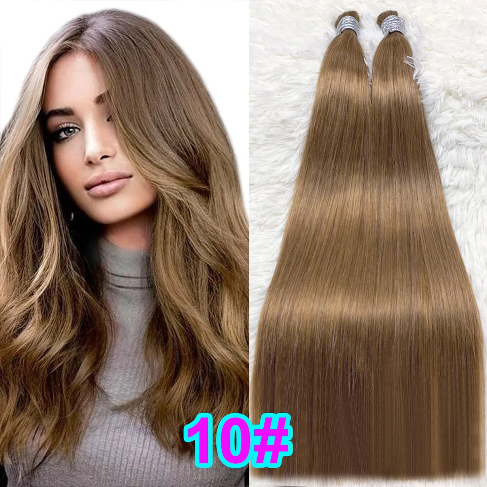 613 Striaght Human Hair No Weft 100% Virgin Bundles Highlight Original Bulk Extensions Russian Natural Unprocessed Blonde hair