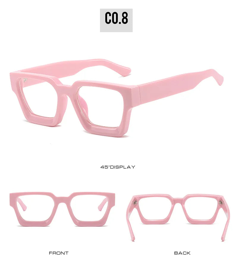 SHAUNA Retro Women Anti Blue Light Glasses Frame Fashion Men Square Optical Eyewear