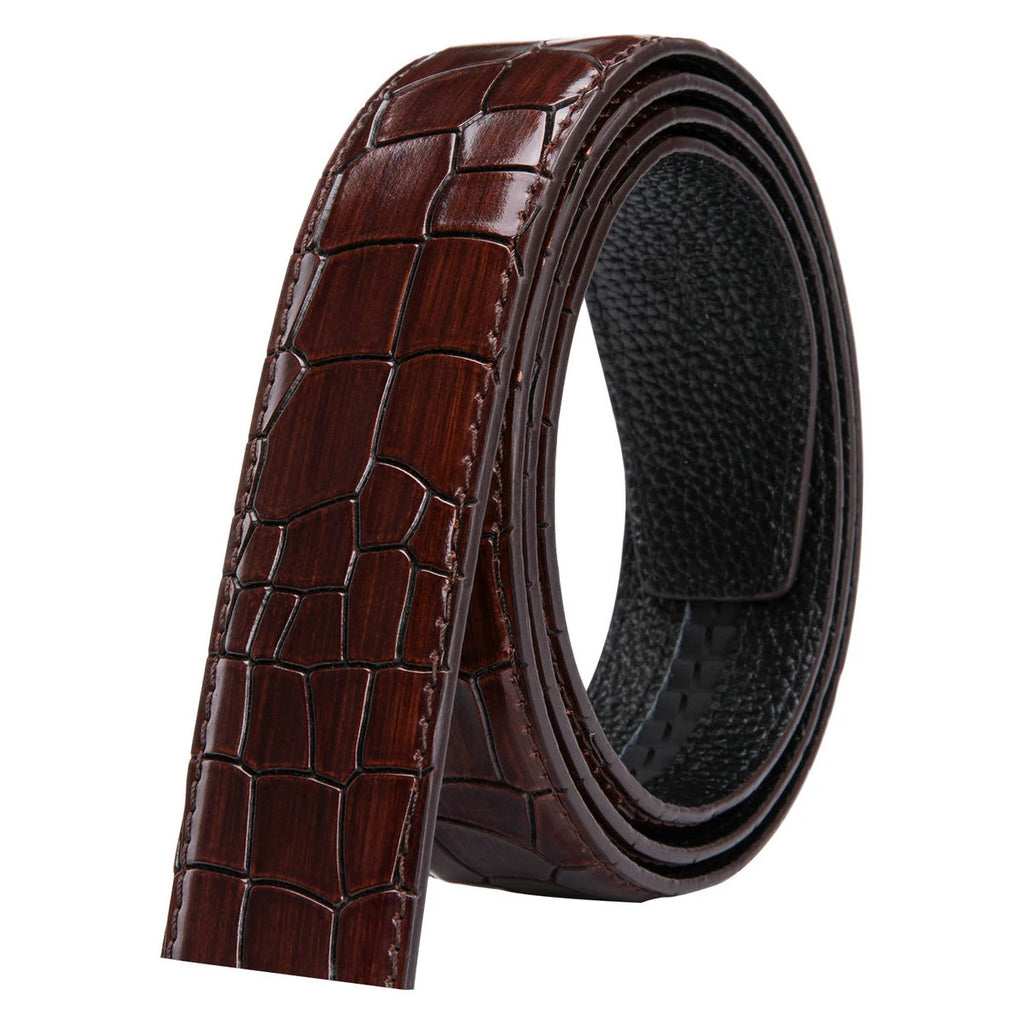 3.5cm Men's Belt without Buckle High Quality Cowskin Genuine Leather Belt no Buckle  Automatic Leather Replacement Belt for Mens