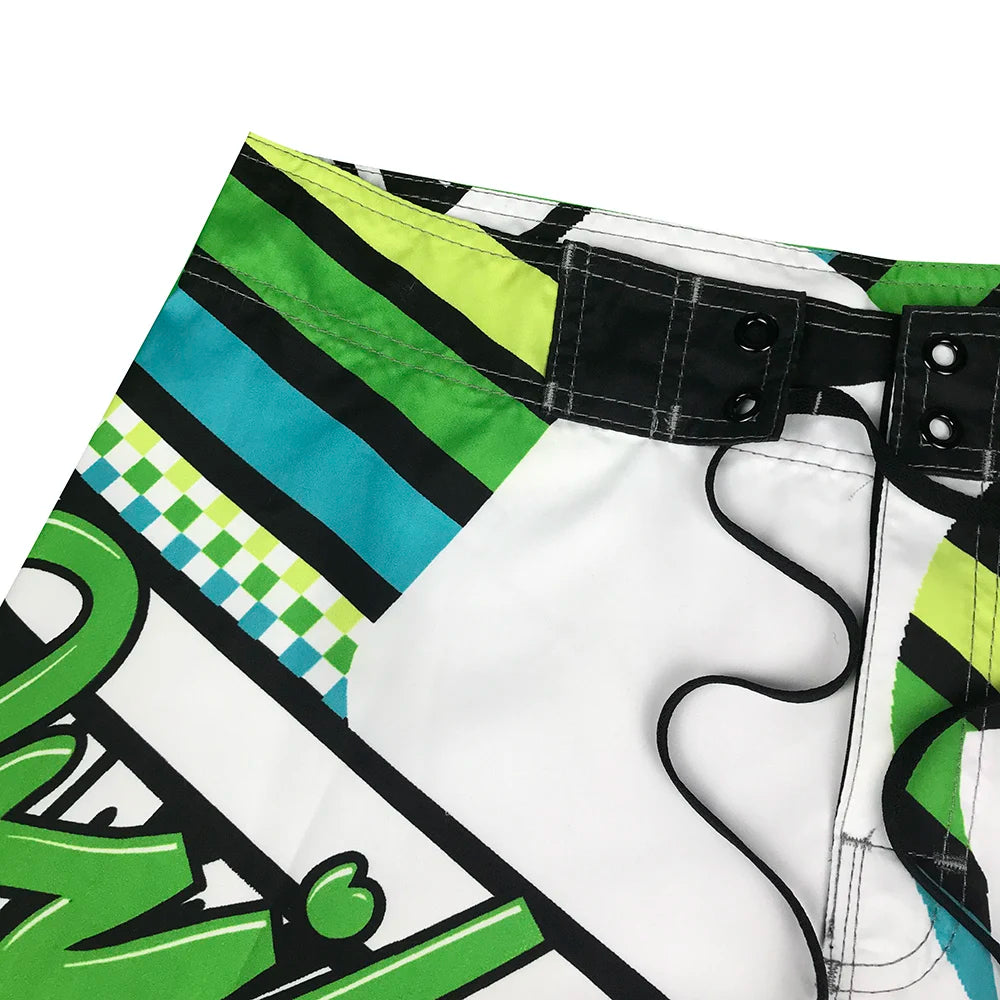Quick Drying Beach Shorts for Men Surf Beach Shorts Fast Dry Swim Trunks with Bermuda, Fitness Muscle Short Pants, Summer, New,