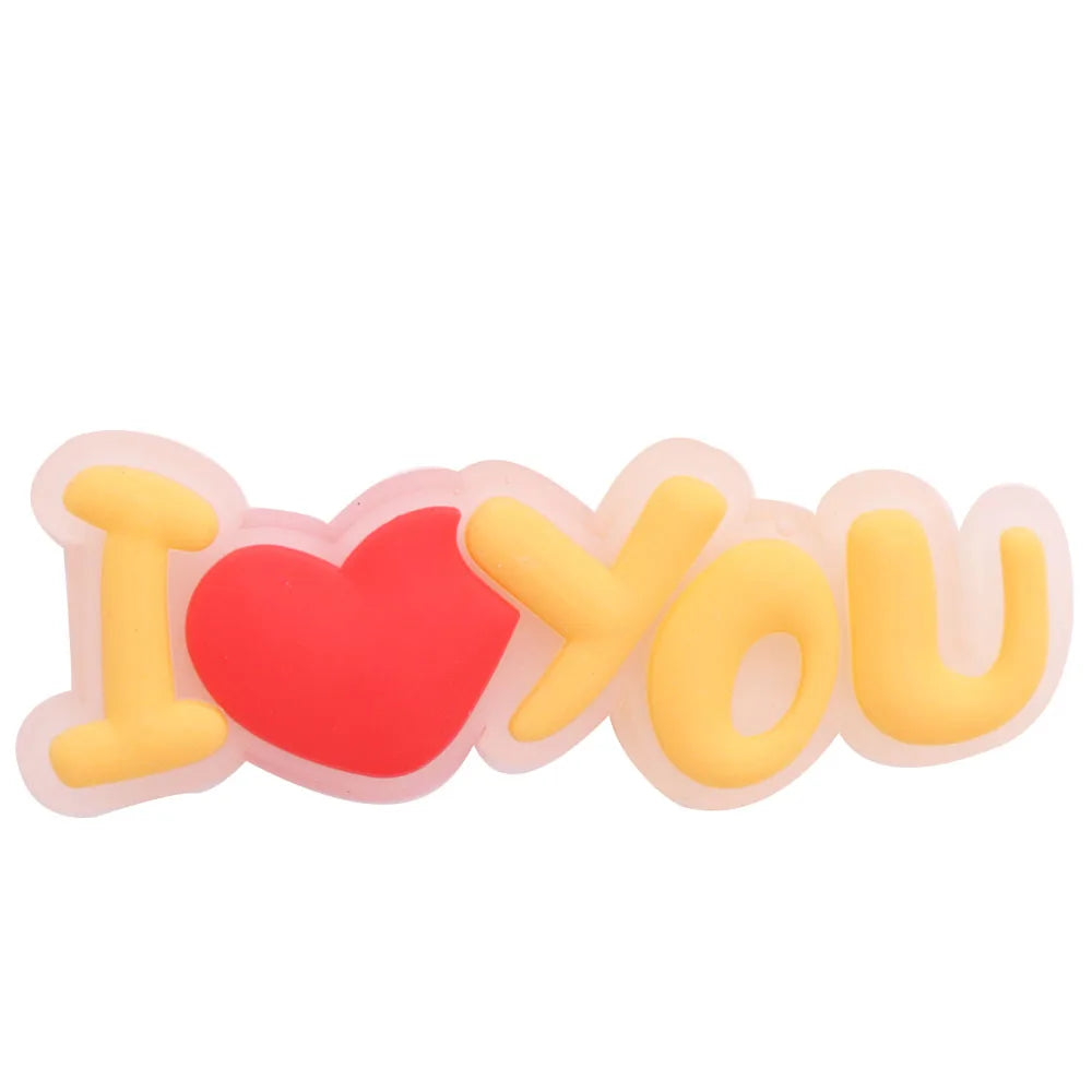 1-16Pcs My Love Lollipop Carrot Mushroom Luminous Sandals Shoe Buckle Charms Accessories DIY Kids Holiday Gift