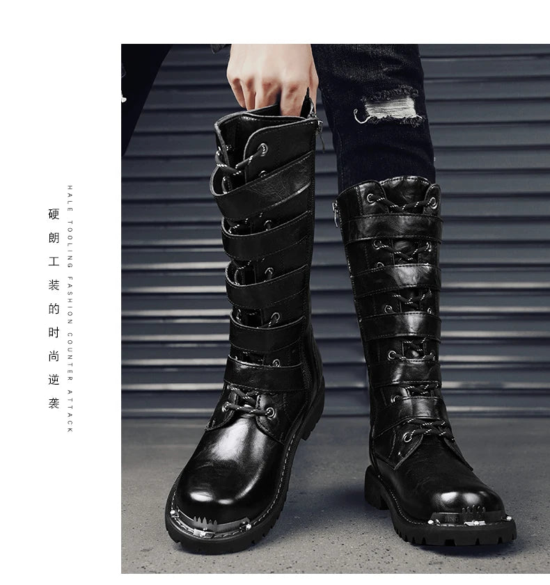 Men's boots four seasons new high-top outdoor casual boots safety protective work boots motorcycle boots plus size outdoor boots