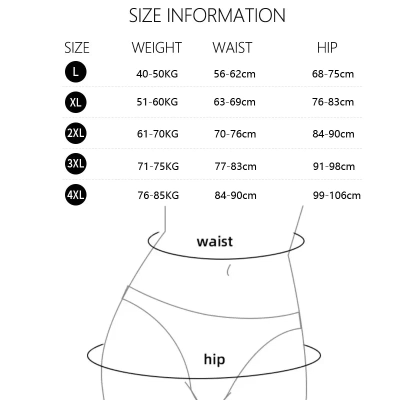 4PCS High-Waist Body Shaper Women's Panties Soft Cotton Solid Briefs Slimming Underwear Comfortable Plus Size Female Lingerie