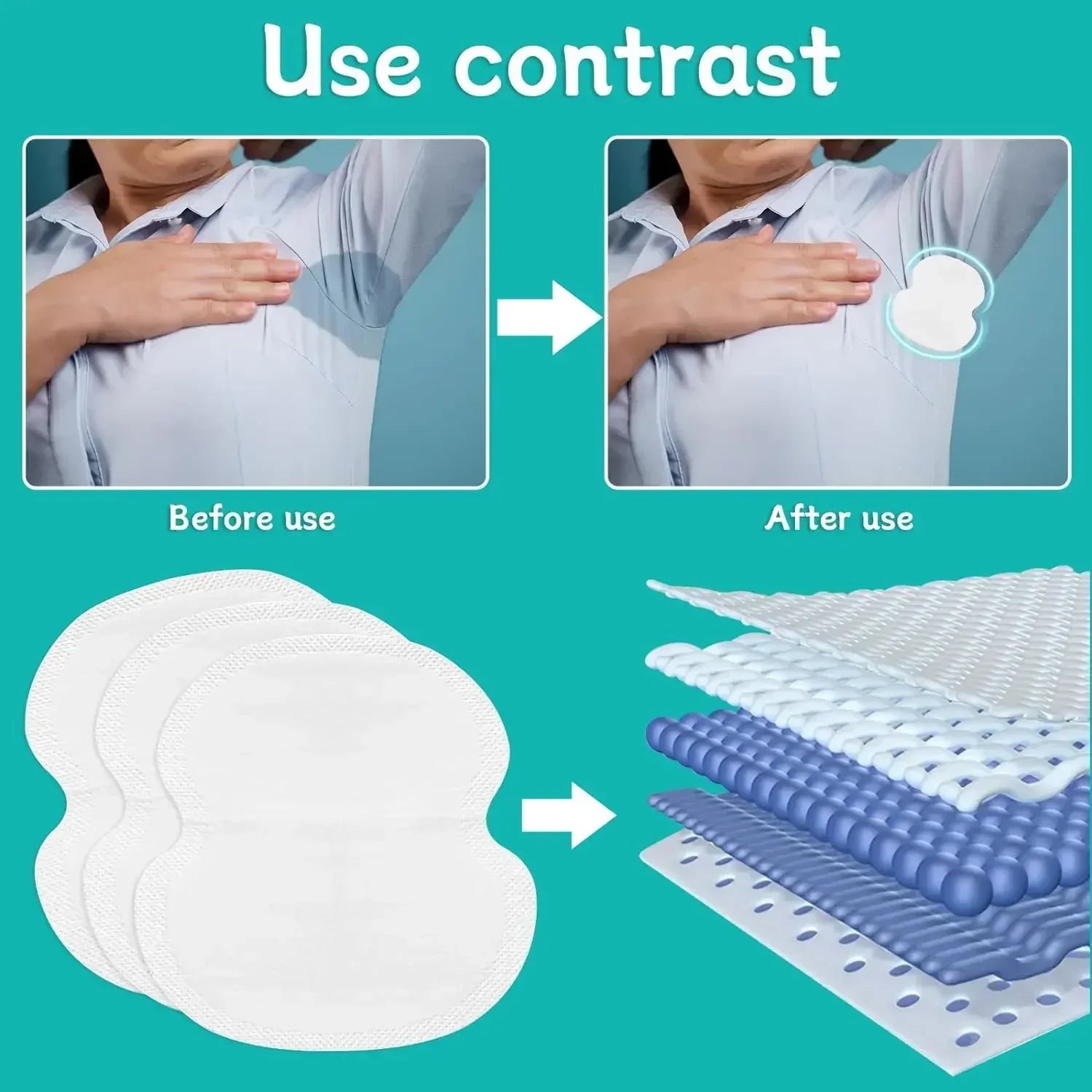 10/200pcs Summer Sweat Pads Deodorants Underarm Anti Perspiration Sweat Pads Unisex Disposable Armpit Absorb Useful Shield Pads