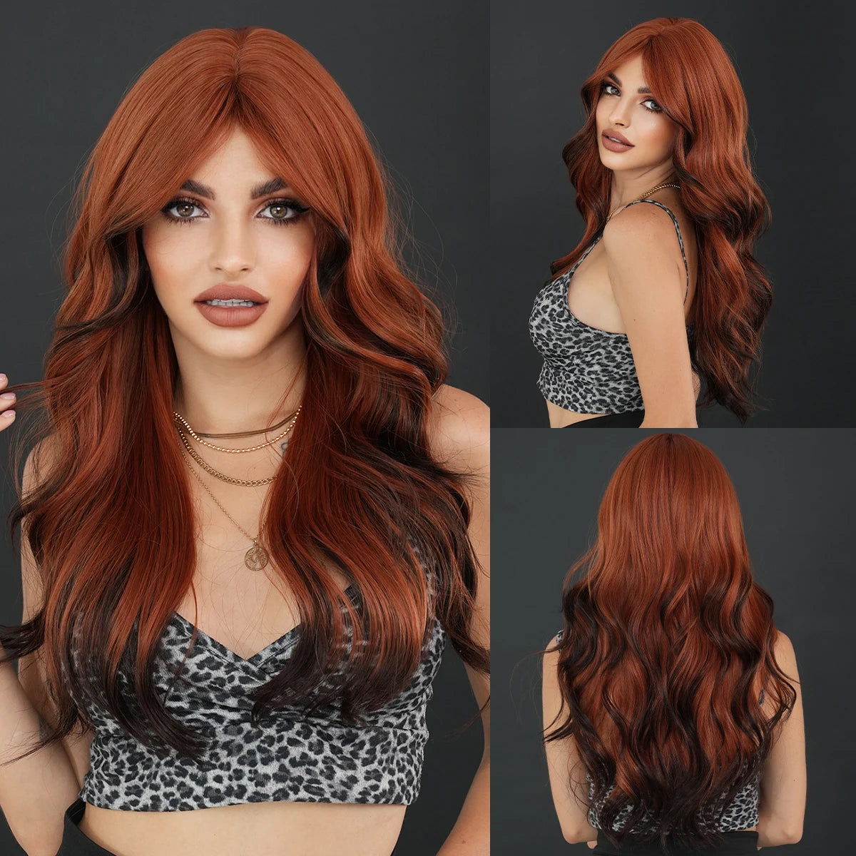 NAMM Highlight Skunk Wig Body Wave Synthetic Blue Wig for Women Daily Party Use Highlight Ash Wavy Wigs With Medium Wigs