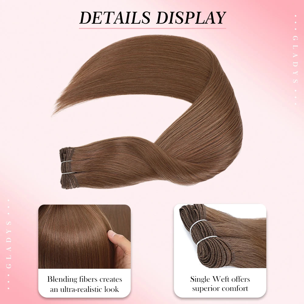 24-32 Inch Bio Protein Straight Hair Bundles Synthetic High Temperature 150g 200g Ombre Brown M888 Orange Soft Hair Weaving