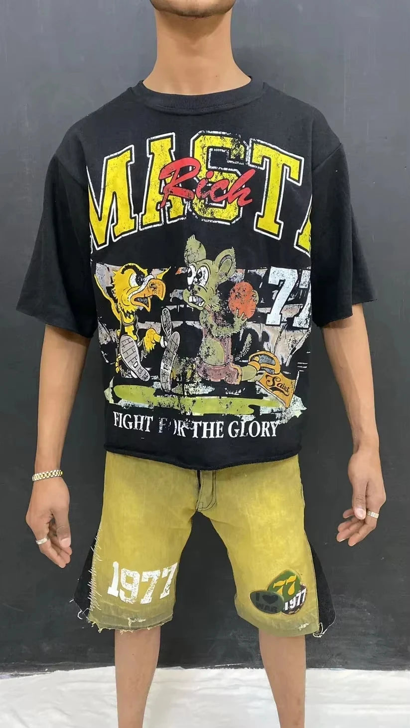 Y2K High Quality Pure Cotton T Shirt New Harajuku Fashion Kawaii Pattern Print Short Sleeve Round Neck Tshirt Top Women Clothing