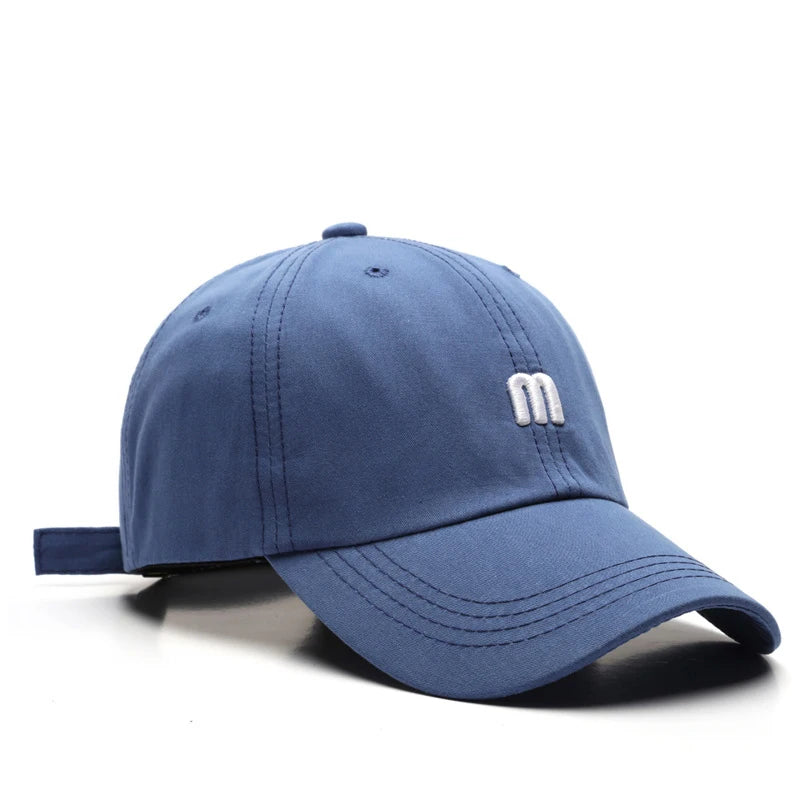 Embroidered M Baseball Cap For Women Men New Spring Summer Cotton Solid Sunhat Sports Snapback Caps Fashion Hip Hop Fishing Hat