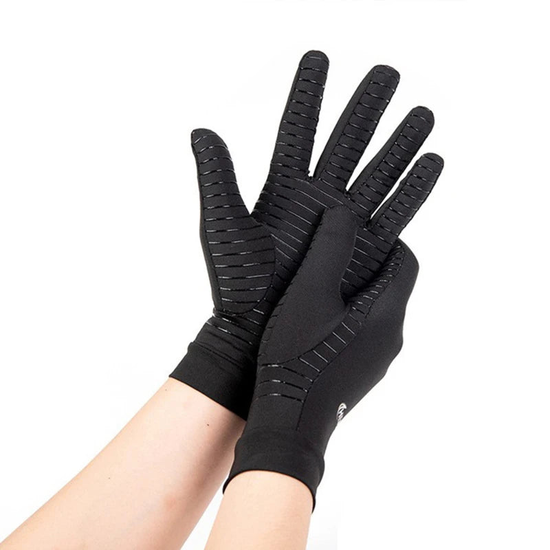 Copper Compression Arthritis Gloves Protect Hand Wrist Support Non-Slip Unisex Mitten Finger Joint Outdoor Effective Pain Relief