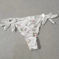 Ruffle Cute Sweet Girl Ladies Satin G-strings Thongs T-Panties Sexy Low Waist Women's Briefs Underwear Knickers