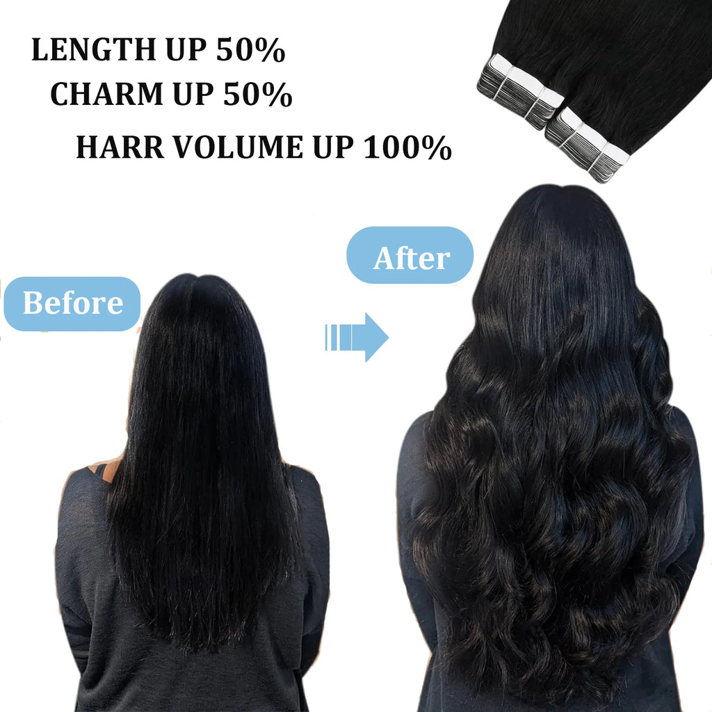Tape In Hair Extensions 100% Remy human Hair Cuticle Skin Weft Seamless Adhesive Tape Hair Extensions 50G /set 20pc Best Quality