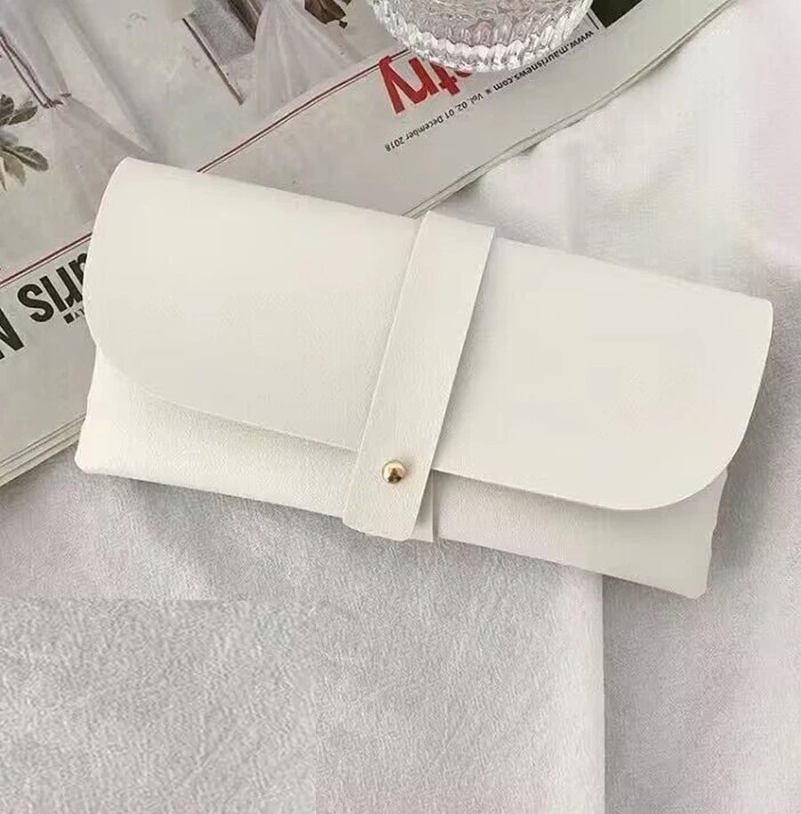 Portable Soft Leather Glasses Bag Soft Solid Color Bag Women Men Fashion Sunglasses Boxes Eyewear Protector Case Accessories