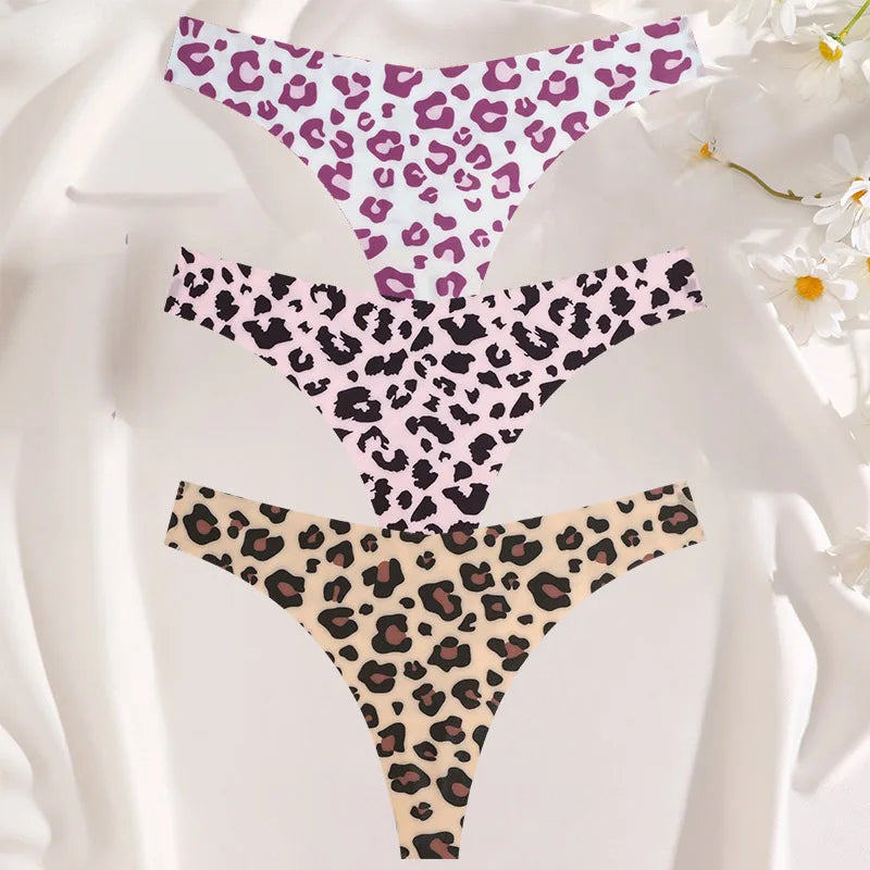 3PCS/SET Sexy G-String For Women Colorful Bikini Female Underwear T-back Intimates Lingerie Seamless Low Waist Underpants Lady