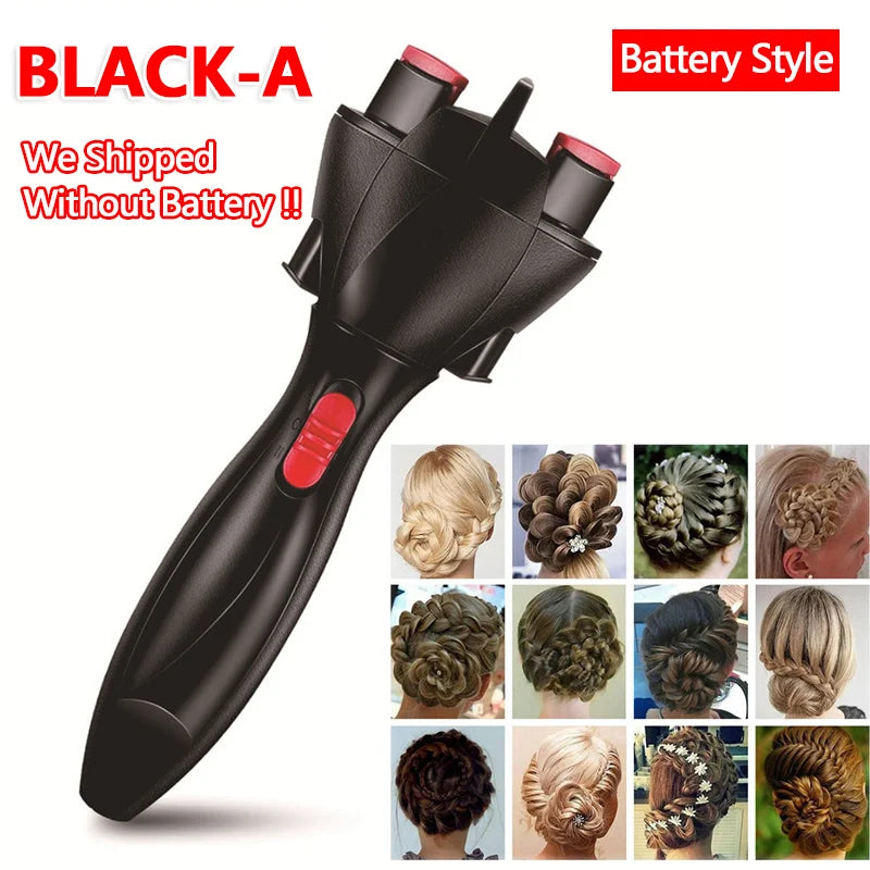 Electric Hair Braider Automatic Plait Styling Machine Quick Braiding Tool Cordless Portable Hair Styling Tool for Home Travel