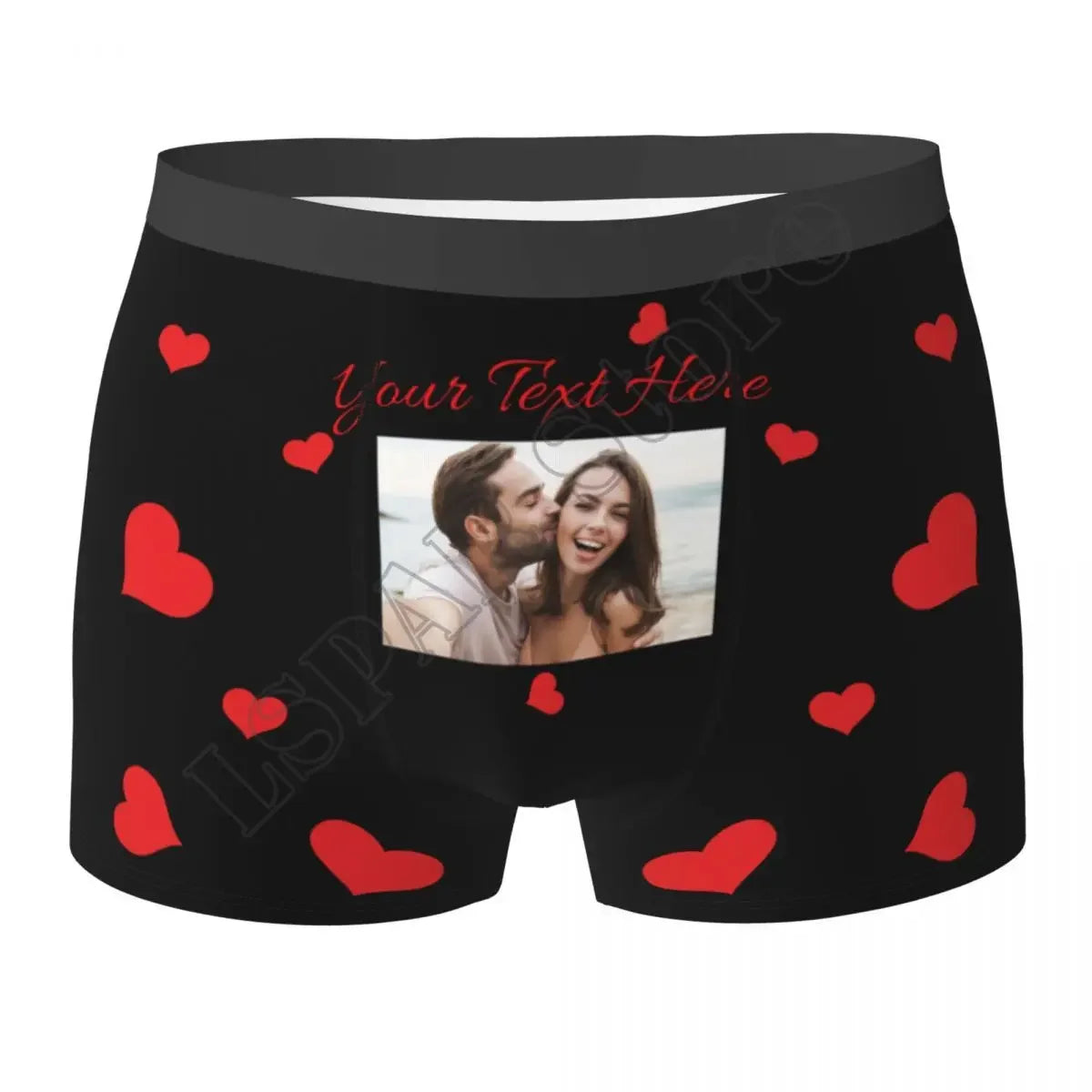 Personalized Face Photo Underwear - Custom Heart Boxer Briefs - Custom Men Briefs - Gift For Husband - Anniversary Gift for Dad