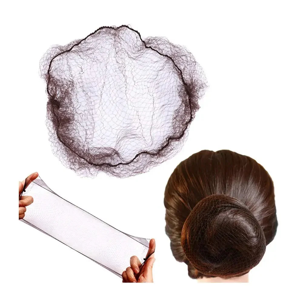 Hair Net 100 Pcs, 24 Inches Hair Nets Elasticity Invisible Elastic Mesh for Food Service, Ballet Bun, Sleeping, Women and Wig