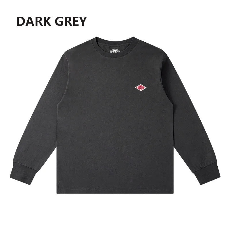 2025 Exported to Japan Spring Autumn Long Sleeved T-shirt  Men/Women Same Embroidery Brand Cotton O-Neck Loose Sweatshirt Tops