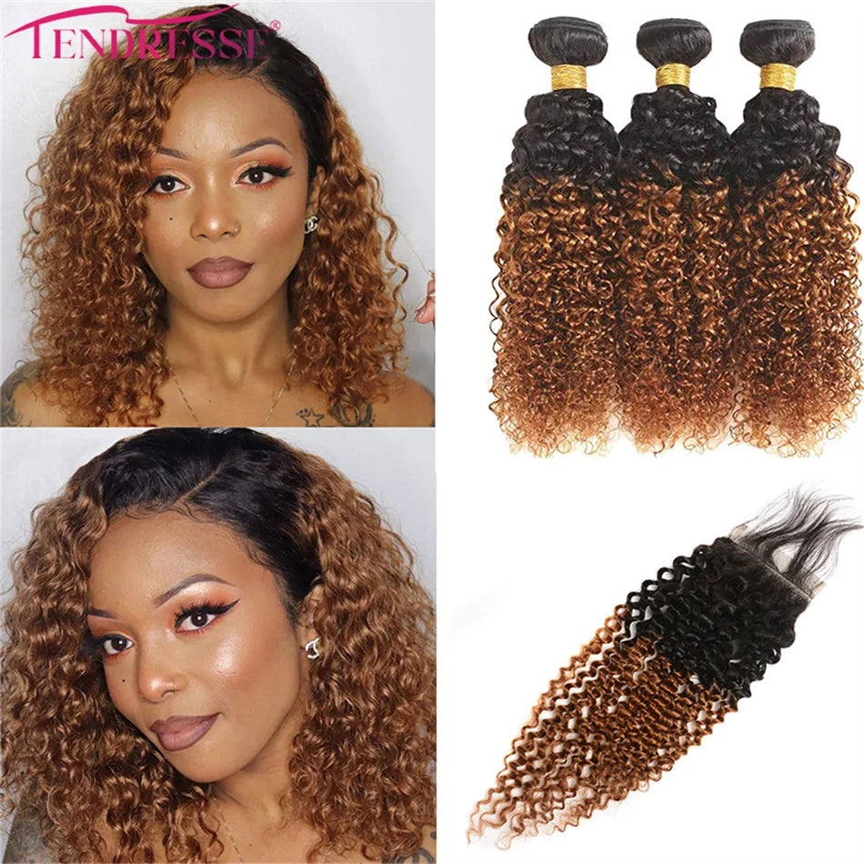 10A Mongolian Afro Kinky Curly Human Hair 2/3 Bundles with 4x4 Lace Closure 100% Unprocessed Virgin Kinky Curly Human Hair Weave
