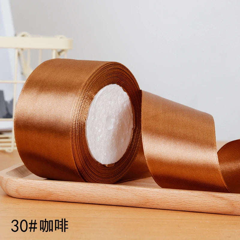 22meters/roll 5cm Silk Satin Ribbons Crafts Bow Handmade DIY Gift Packaging Wrap Party Wedding Decorative Clothing Accessories
