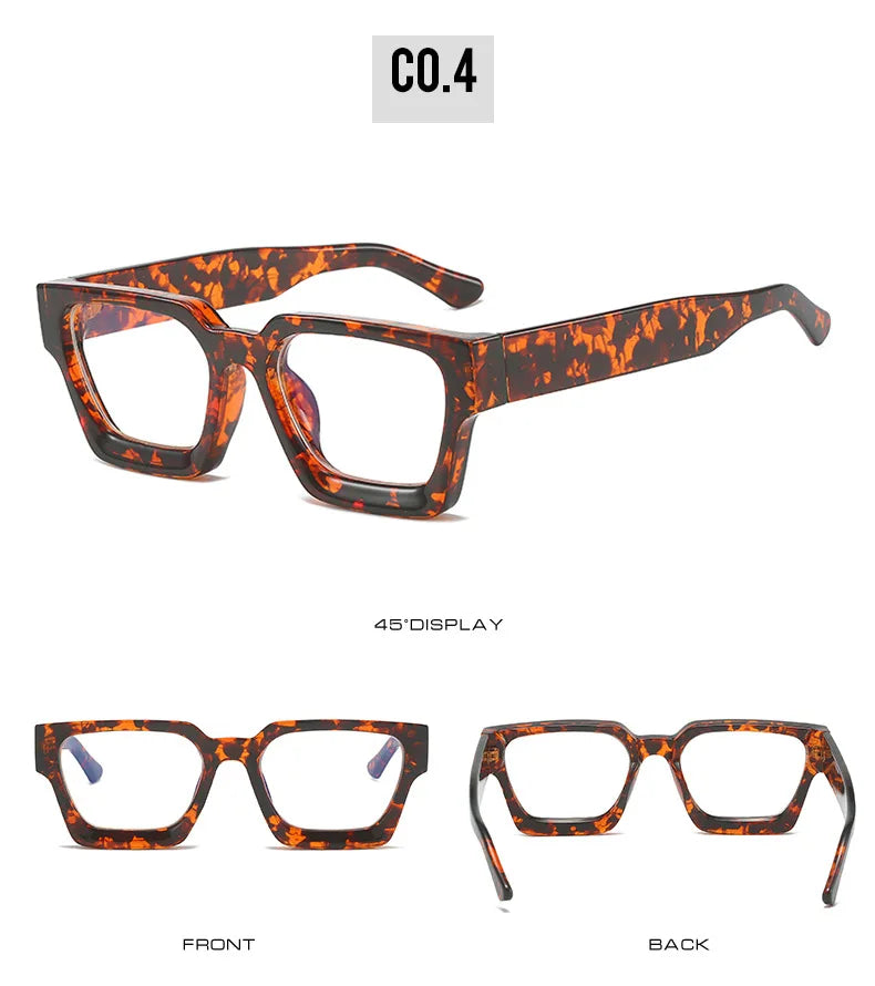 SHAUNA Retro Women Anti Blue Light Glasses Frame Fashion Men Square Optical Eyewear
