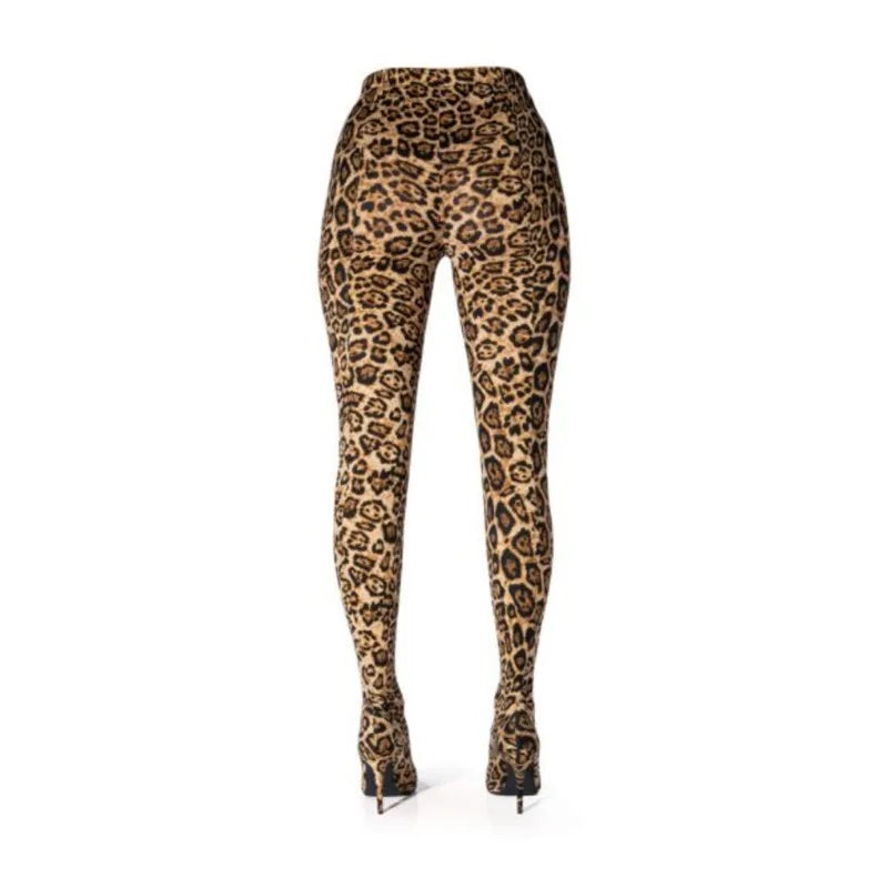 New Elastic Cloth Jumpsuit Pants Boots Women's Racing Party Trendy Sexy Steel Pipe Dance Pants Boots High-heel 10cm Size 34-46