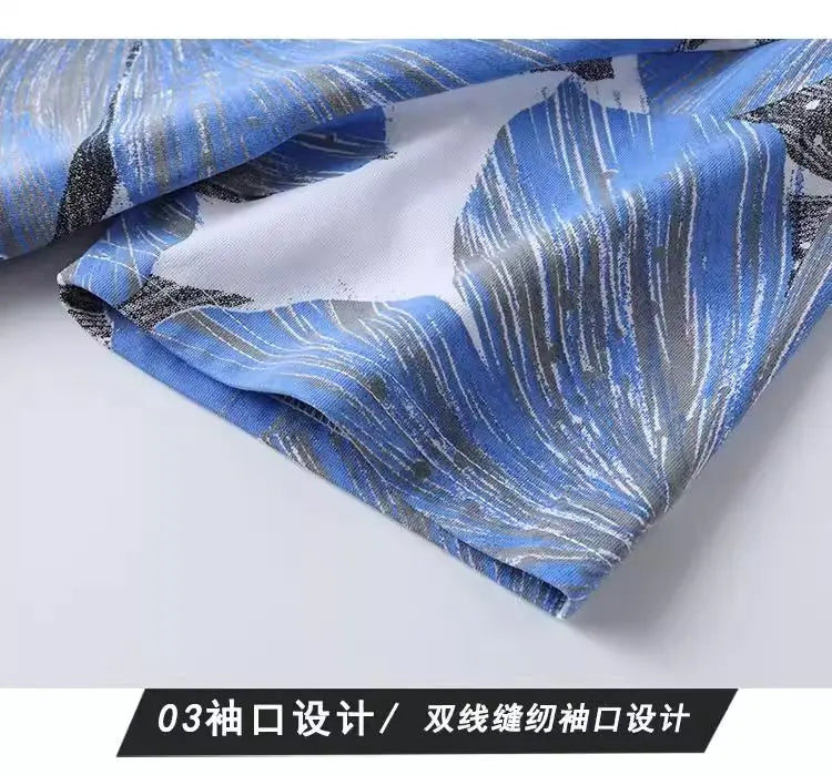Loose Short-sleeved Thin Versatile Top Short-sleeved T-shirt for Men Summer Thin Full-body Printed Casual Breathable Trendy