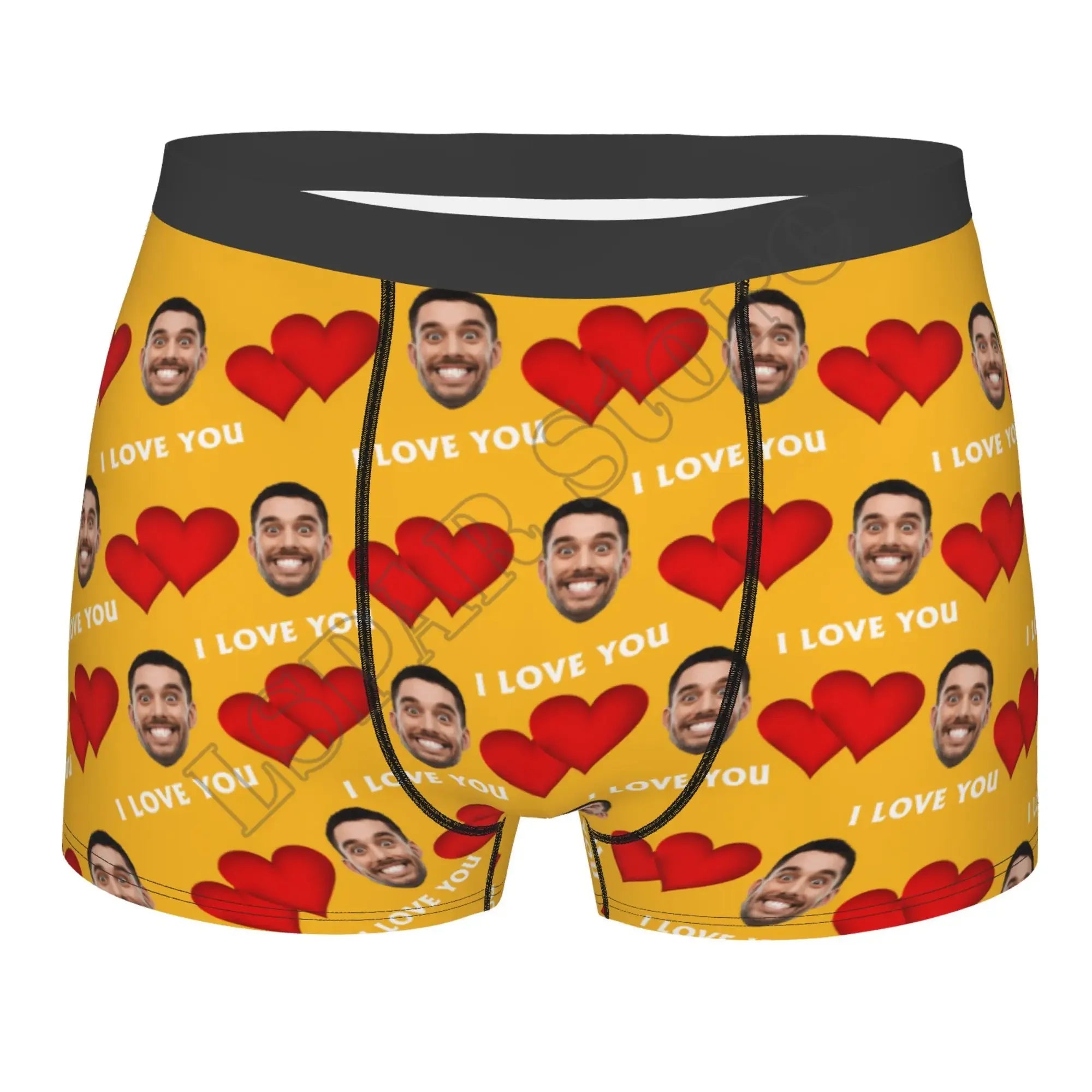 Personalized Face Photo Underwear - Custom Heart Boxer Briefs - Custom Men Briefs - Gift For Husband - Anniversary Gift for Dad