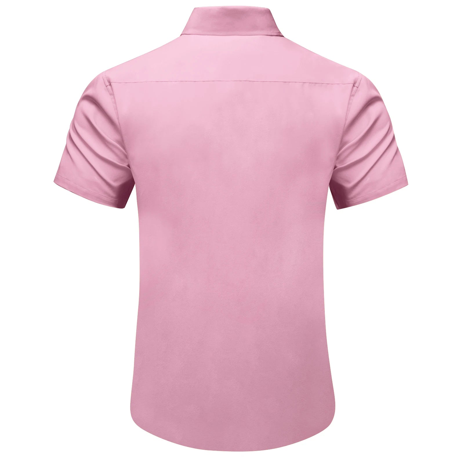 Men Shirts Short Sleeve Cotton Polyester Summer T-shirts Solid Black White Red Business Casual Tops Hawaiian Shirt