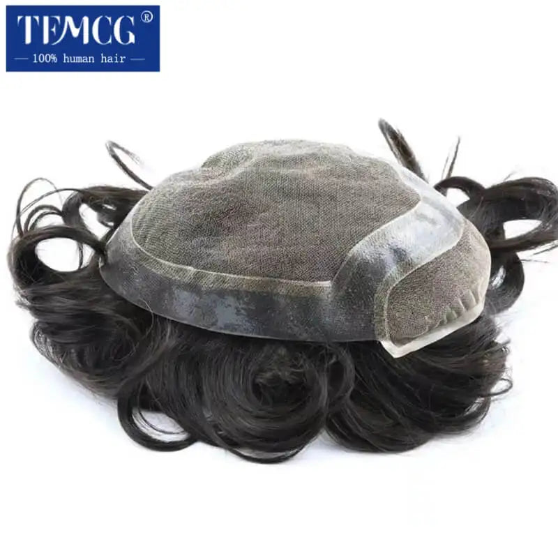 Hollywood Toupee Men Wigs Breathable Swiss Lace & Pu 100% Natural Human Hair Male Hair Prosthesis Exhuast Systems Wigs For Men