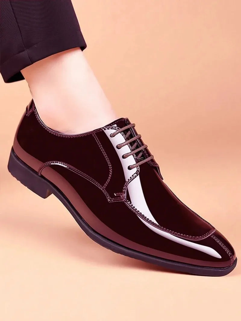 Shoes for Men Fashion Patent Leather Shoes Luxury Pointed Toe Oxford Shoes Men High Quality Business Shoe Designer Wedding Shoe