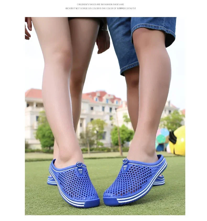 YRZL Mens Sandals Light EVA Summer Casual Shoes Hole Shoes Clogs Lovers Home Garden Outdoor Big Size 45 Male Beach Flat Slippers
