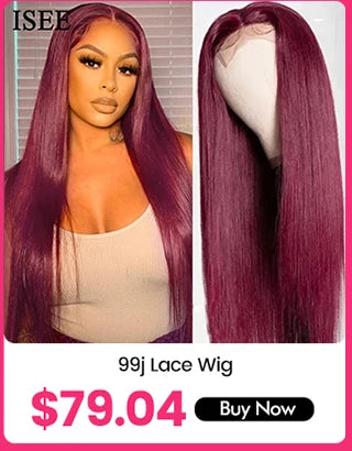 ISEE Hair Wig Colored Lace Front Wigs Malaysian Straight Chocolate Brown Human Hair Reddish Brown Lace Closure Wigs 99j Burgundy