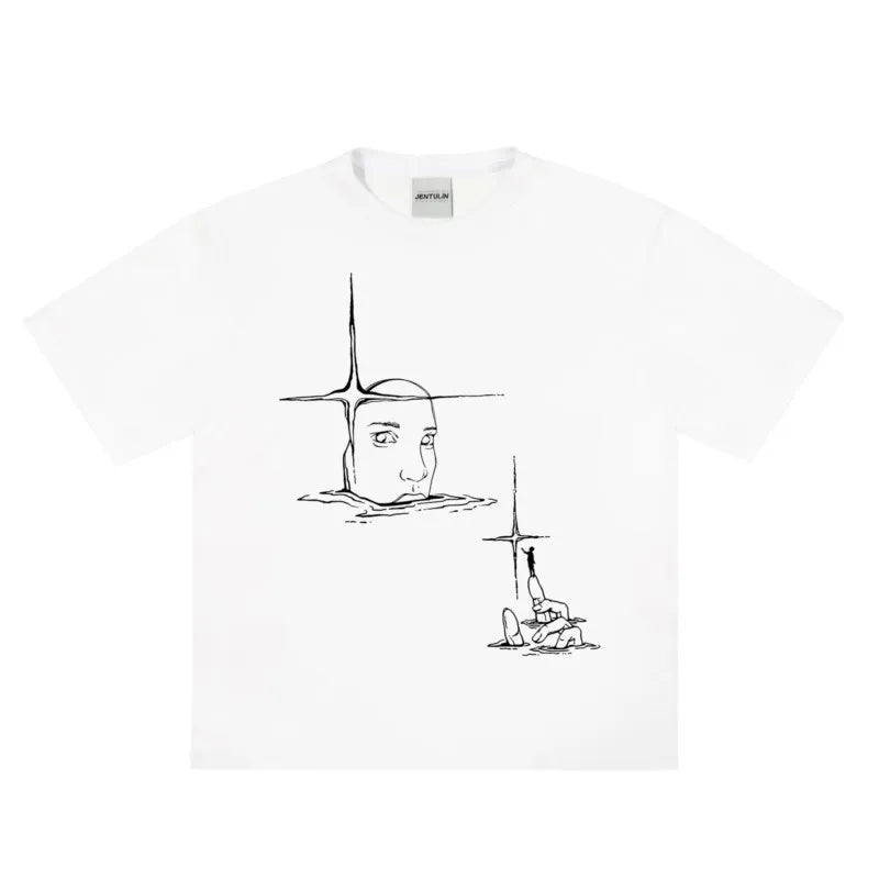 Punk Lyrical Print T-Shirts Oversize Hip Hop Women Streetwear Clothing Harajuku  Goth Unisex Men Top Short Sleeve Cotton Tee Y2K