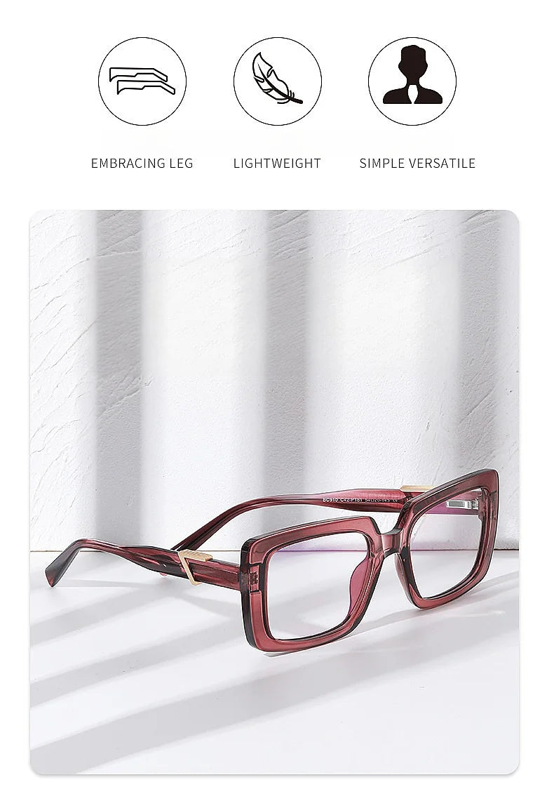 New Fashion Plate Blue Light Blocking Women's Glasses Frame Large Square Frame Optical Prescription Eyeglasses For Women BC910