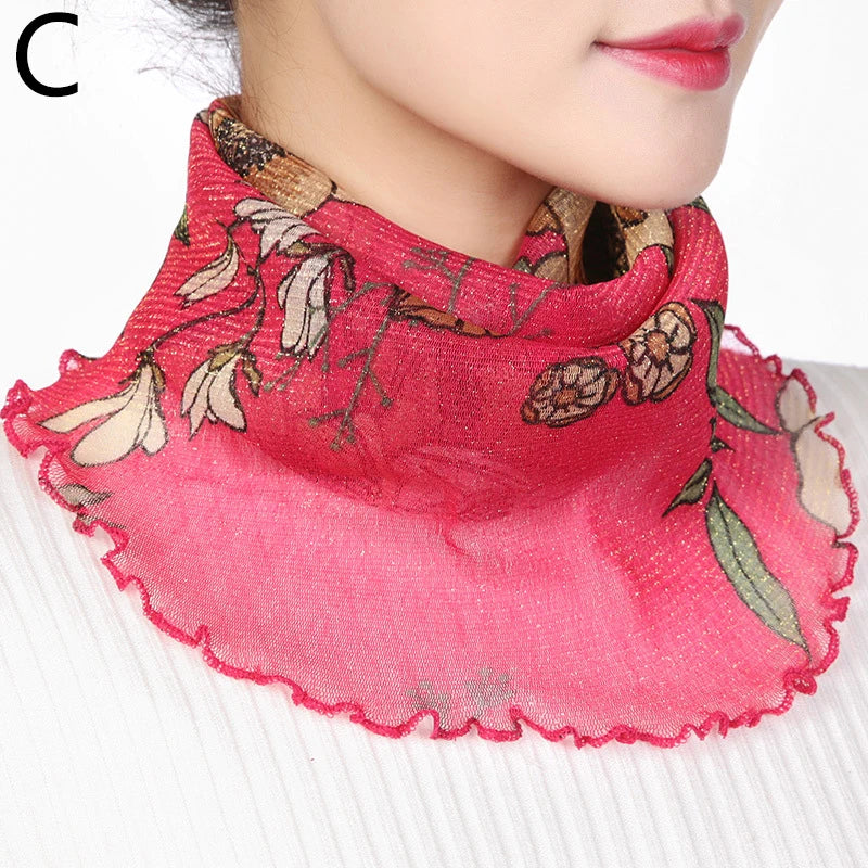 Fashion Summer Chiffon Neck Collar Silk Scarf Women Sunscreen Face Mask Headscarf Bandana Cycling Anti-uv Multi-function Scarves