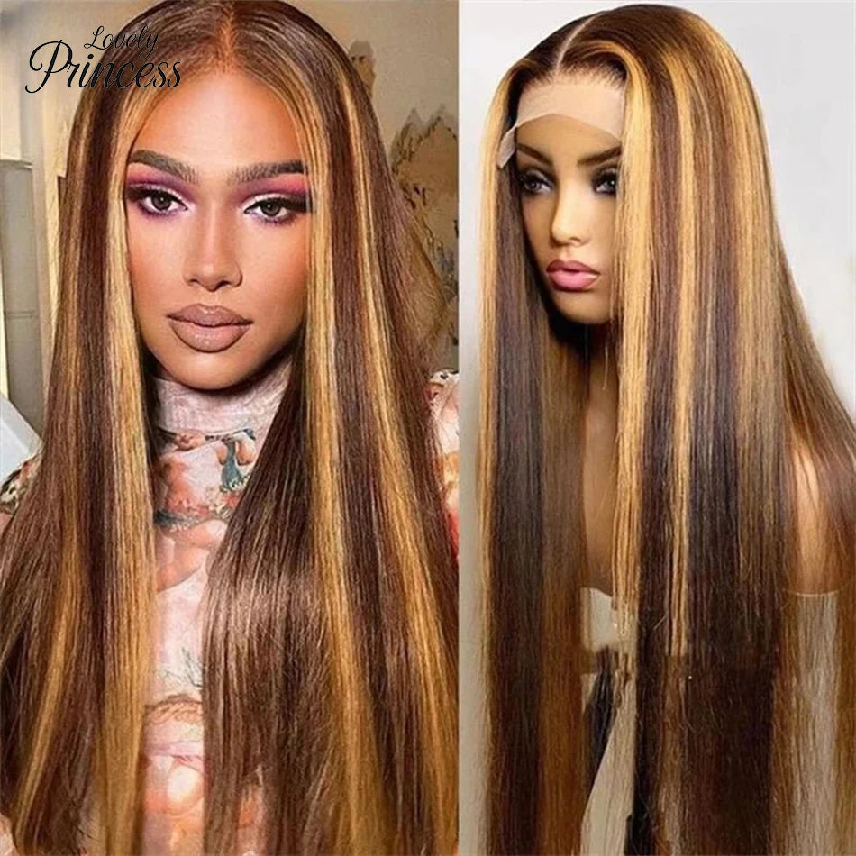 427 Highlight Wig 13x6 Hd Lace Frontal Human Hair Wig 40 Inch 13x4 Straight Lace Frontal Wigs Human Hair Pre Plucked 200 Density