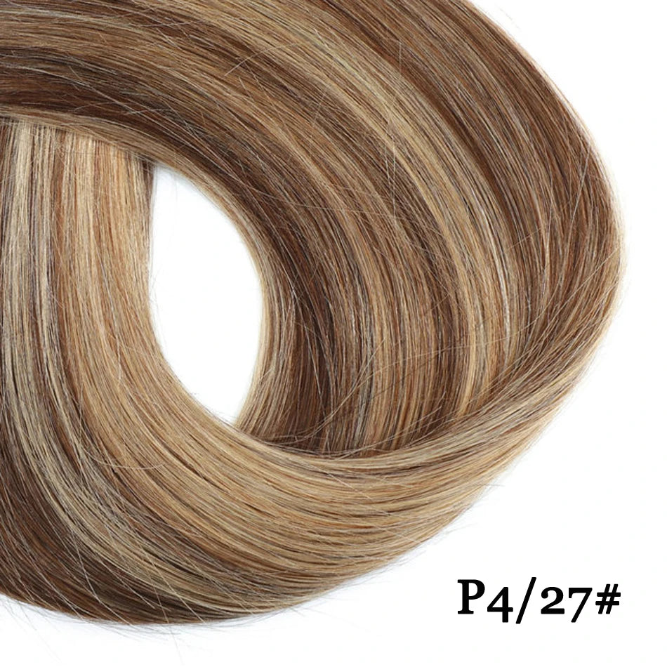3/4 Human Hair Half Wig Machine Made Straight Long Hair 14-28inch Brazilian Remy Hair Half Head Wigs For Women Cover White Hair