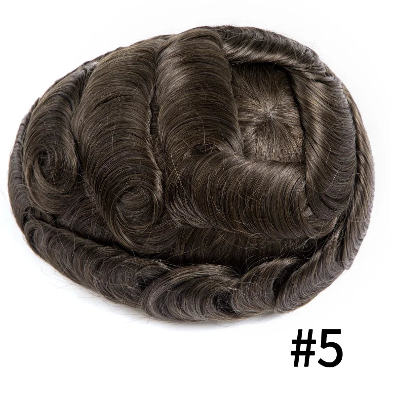 Hollywood Toupee Men Wigs Breathable Swiss Lace & Pu 100% Natural Human Hair Male Hair Prosthesis Exhuast Systems Wigs For Men