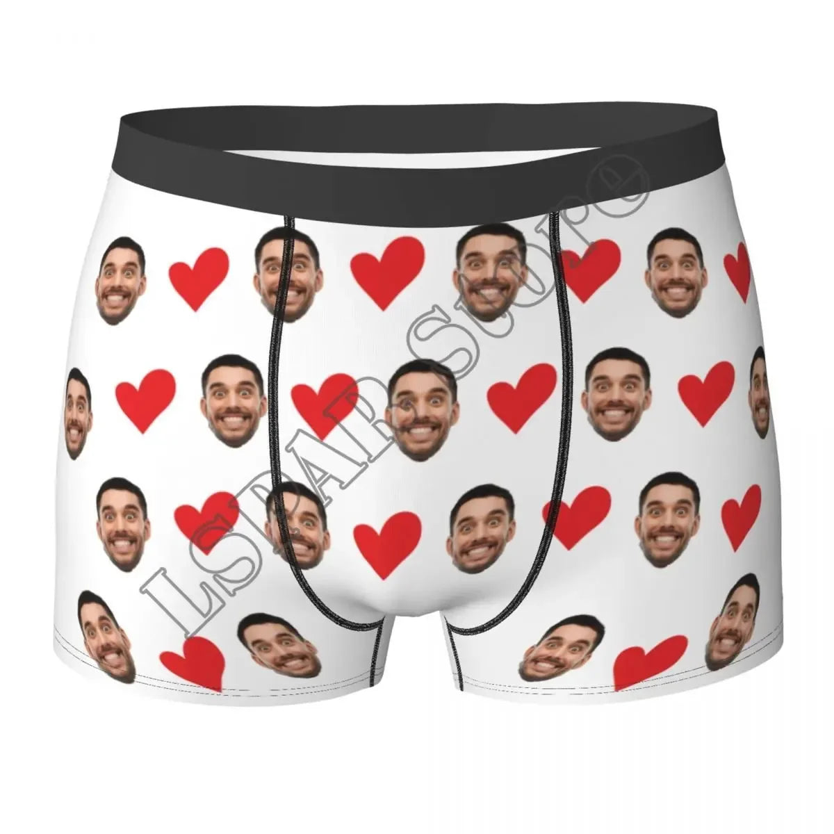 Personalized Face Photo Underwear - Custom Heart Boxer Briefs - Custom Men Briefs - Gift For Husband - Anniversary Gift for Dad