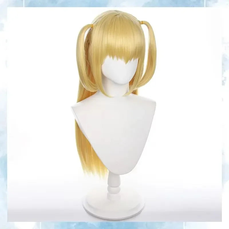 WHIMSICAL W Amane Misa Cosplay Wig Long Straight Golden Styled Heat Resistant Synthetic Hair Wig