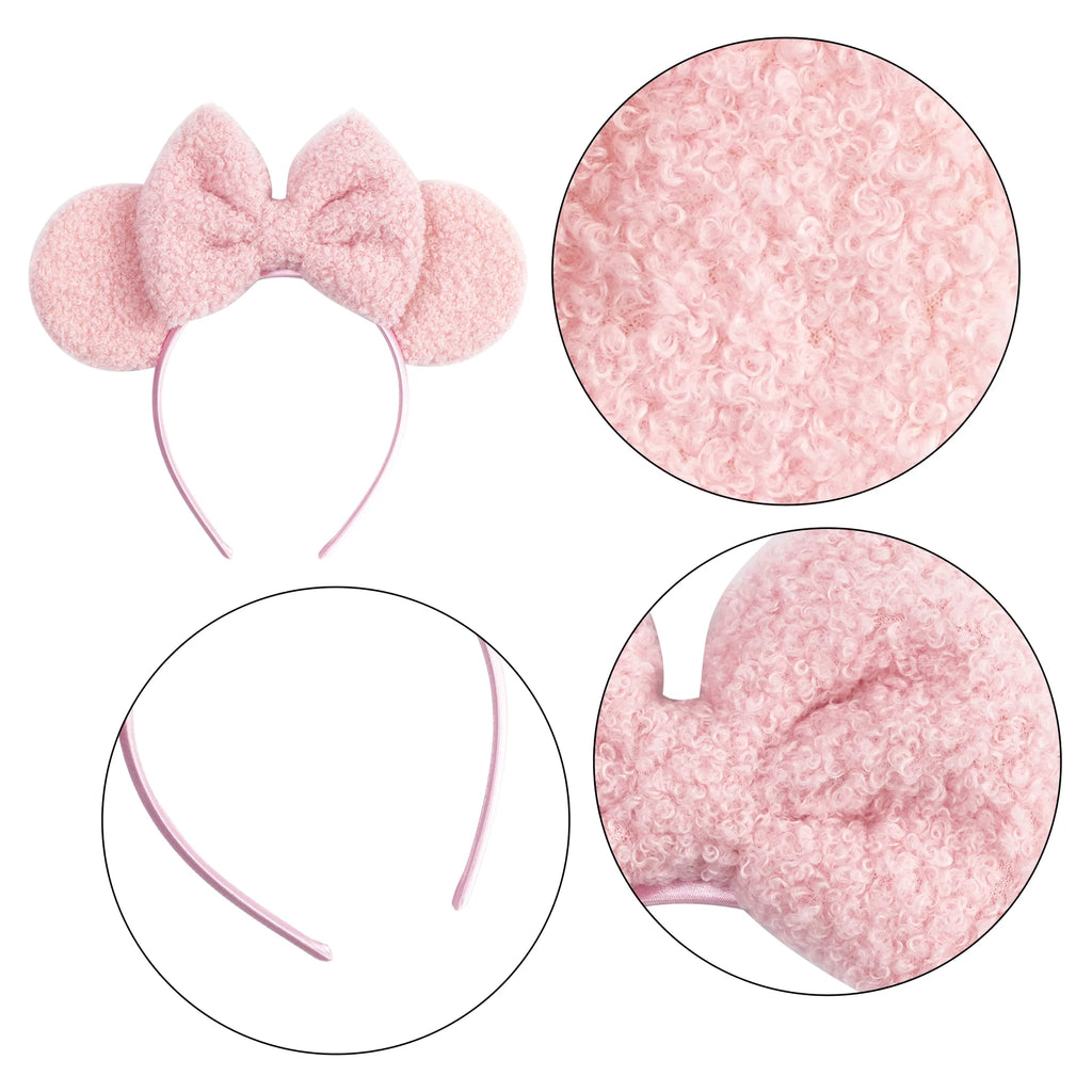 New Classic Cute Mouse Ears Chic Headband 5"Bow Girls And Kids  Hairband Festival Cosplay DIY Hair Accessories Christmas Gift