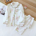 2026 Japanese New Spring and Autumn Women's Pajama Set 100% Cotton Gauze Long Sleeve Casual Home Clothes Two Piece Set