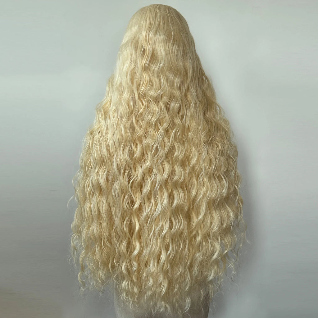 #613 Blonde Wig Synthetic Lace Front Wig Long Loose Wave Lace Front Synthetic Wig Pre Plucked Heat Resistant Fiber Hair