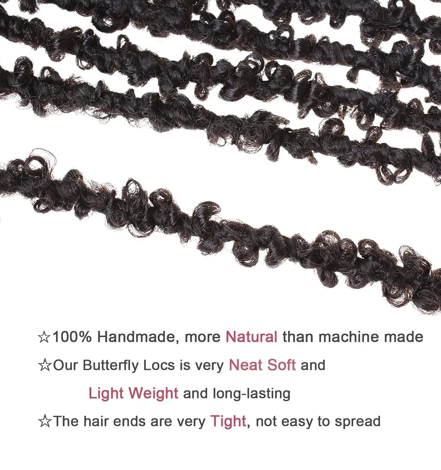 Butterfly Locs Crochet Hair 1/6 Packs Distressed Locs Crcoeht Braids Hair Natural Black Pre looped Synthetic Messy Goddess