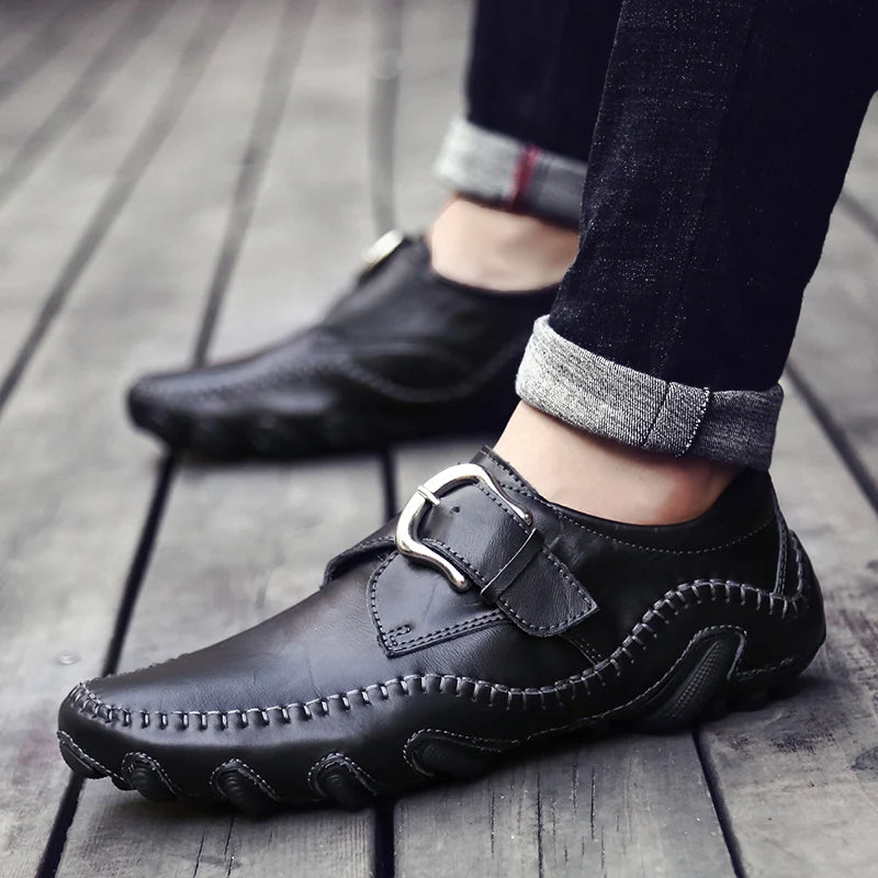 Crocodile Skin Loafer Shoes Men Genuine Leather Slip-on Moccasins Handmade Male Outdoor Casual Shoes Drive Walk Luxury Leisure