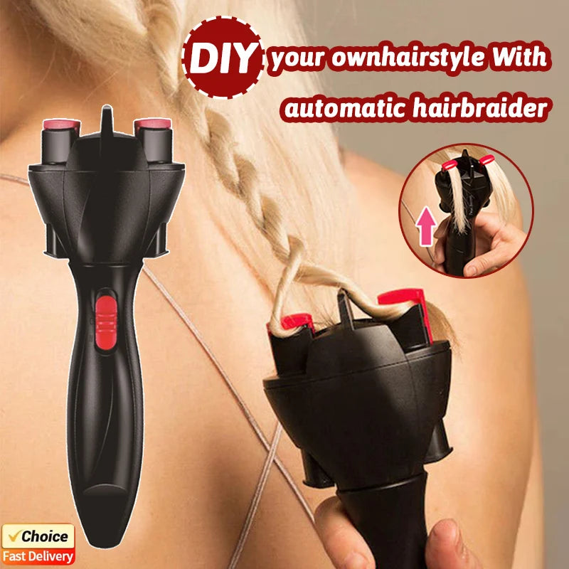 Electric Hair Braider Automatic Plait Styling Machine Quick Braiding Tool Cordless Portable Hair Styling Tool for Home Travel