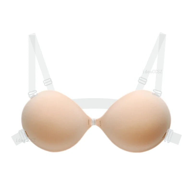 2026 5CM Thick Invisible Bra Push up Backless Sticky Underwear Small Breast Lift Adhesive Wedding Lingerie with Transparent