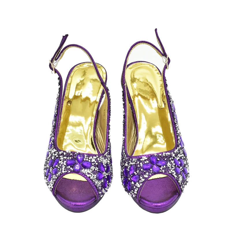 Latest Shoes and Bag for Party Wedding Plus Size Women Shoes 43 High Heels Sexy Ladies Luxery Shoes Women Dress Pumps with Purse