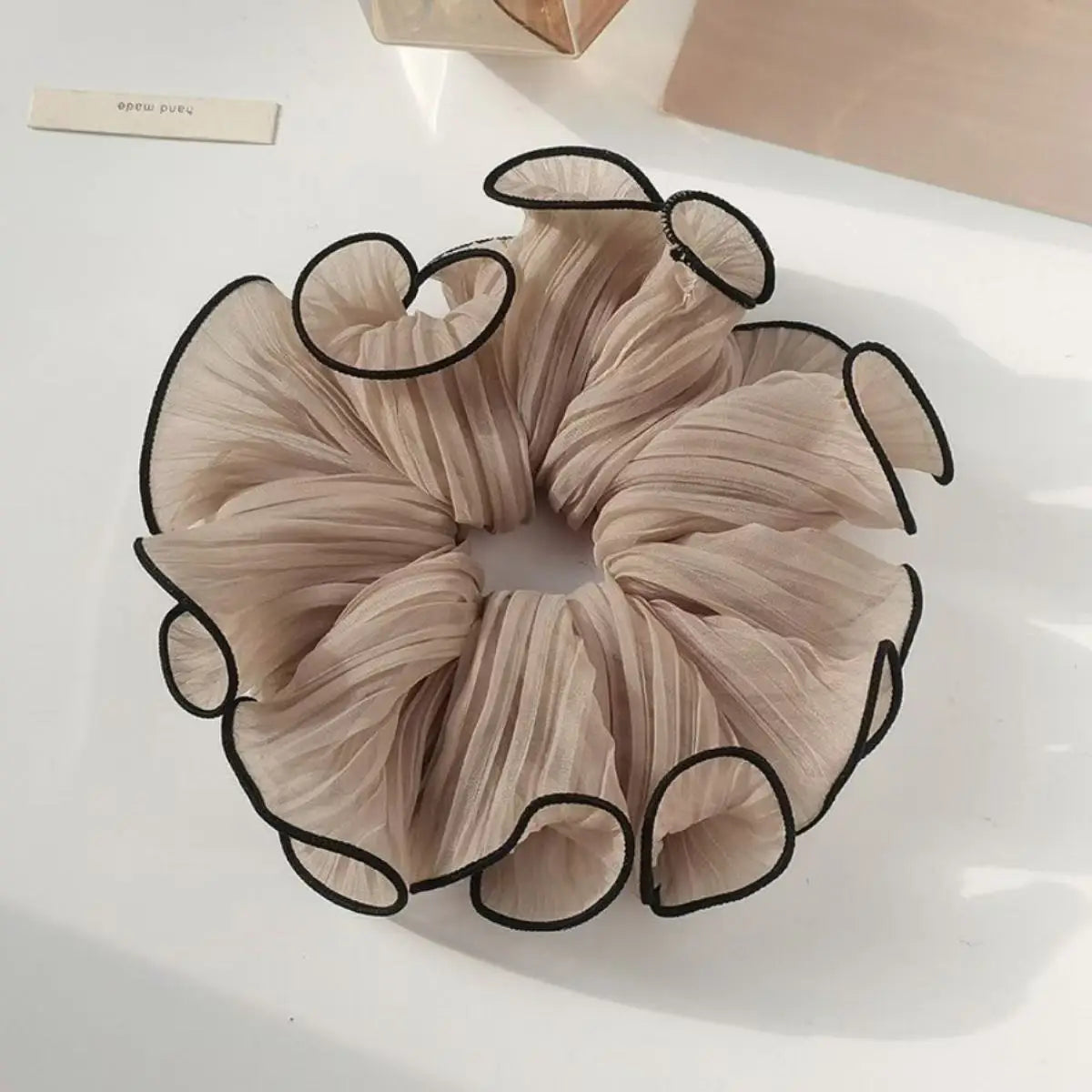 1/4Pcs New Korean Retro Folded Chiffon Oversize Scrunchies Women Sweet Temperament Fashion Exaggerated Hair Band Hair Accessorie
